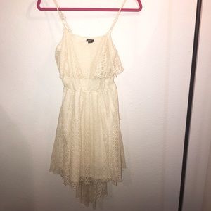 Ivory lace “high-low” dress